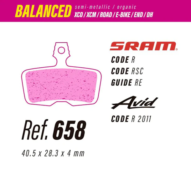 Pastillas Less Brakes Balanced - Sram Code R, Guide RE