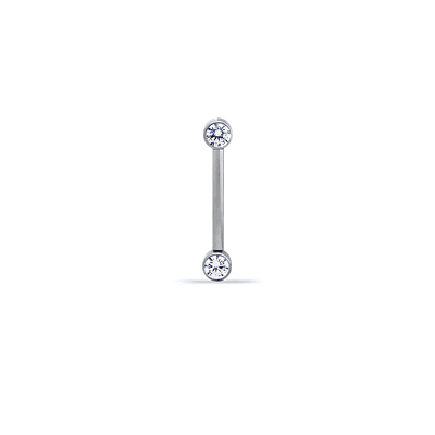 Nipple Cristales cubic CZ Cristal Blanco 14GA - 1.6mm