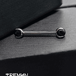 Top Prong Set Ball 16GA - 1.2mm - Black Onyx 