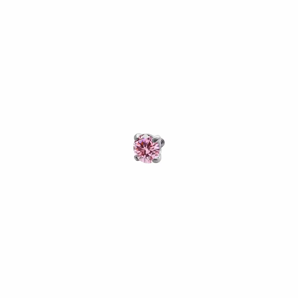Zirconia prong set 4 garras 16GA - 1.2mm - Pink