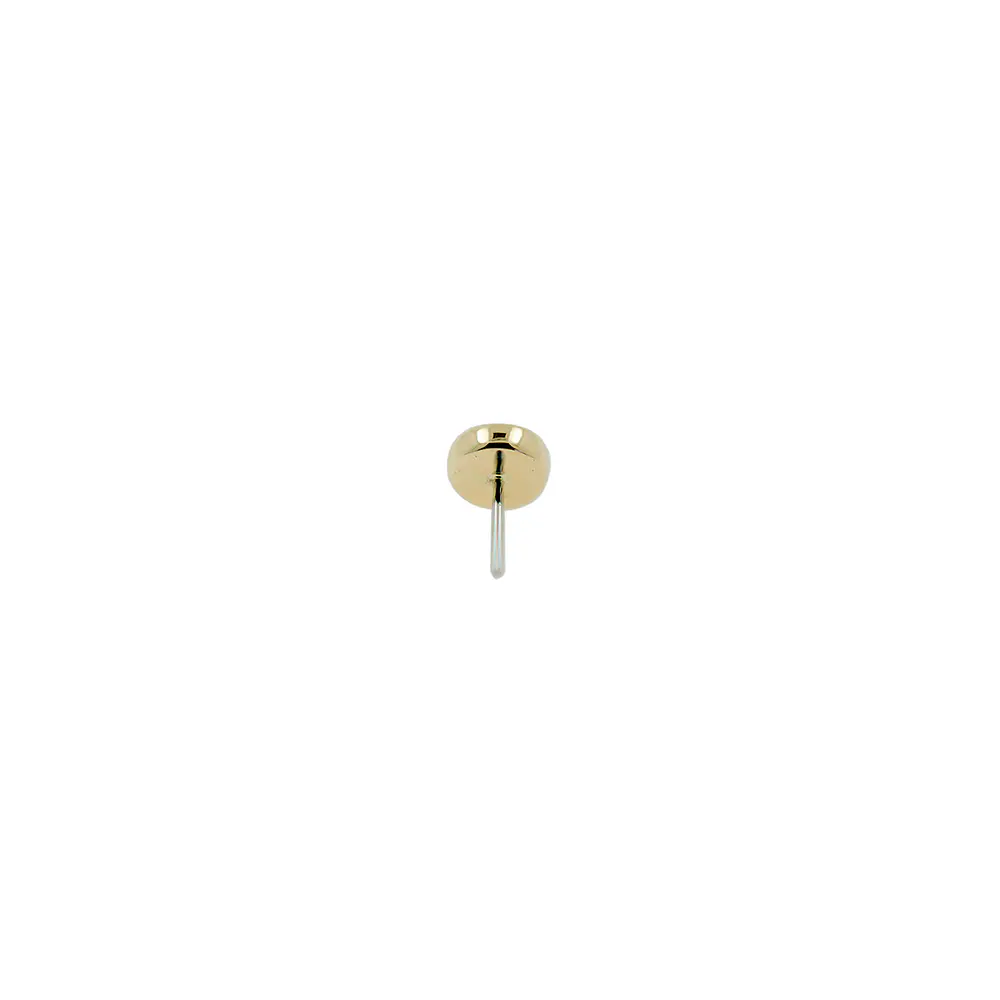 Flat opal threadless o pin - Oro 14k
