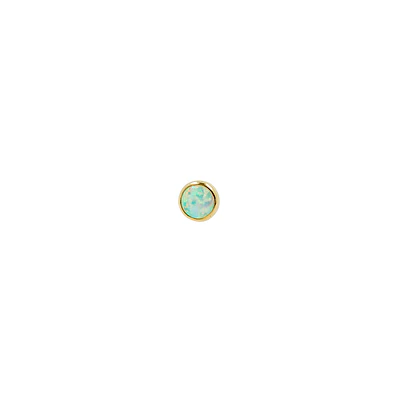 Flat opal threadless o pin - Oro 14k
