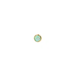 Flat opal threadless o pin - Oro 14k