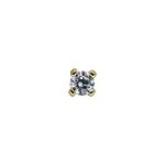 Prong set con diamante blanco de laboratorio threadless o pin - Oro 14k