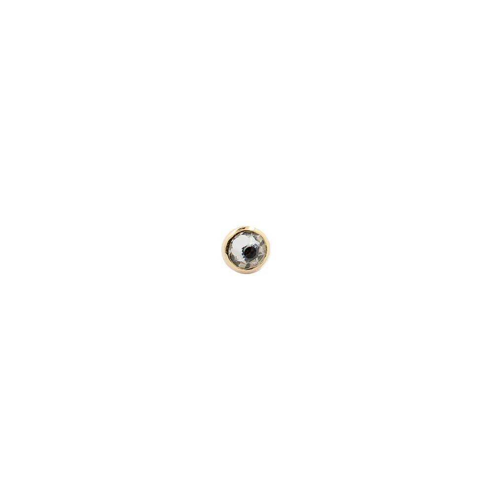 Flat swarovski oro threadless o pin - Oro 14k 