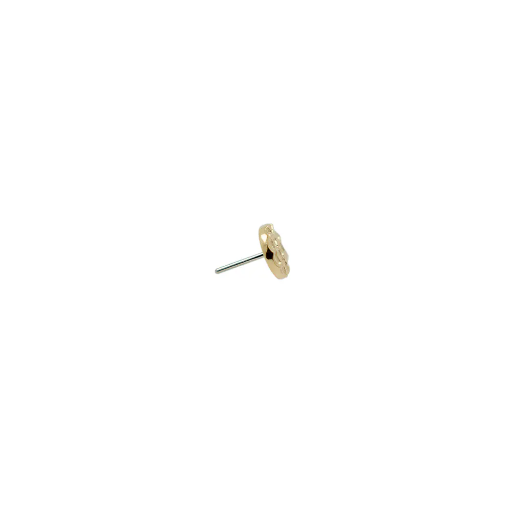 Disco martillado threadless o pin - Oro 14k 
