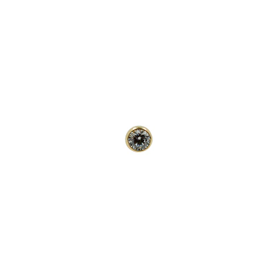 Media bola con zirconia threadless o pin - Oro 14k