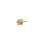 Crown cz threadless o pin - Oro 14k