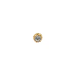 Crown cz threadless o pin - Oro 14k