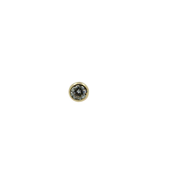 Bezel set con Diamante Blanco Genuino threadless o pin - Oro 14k