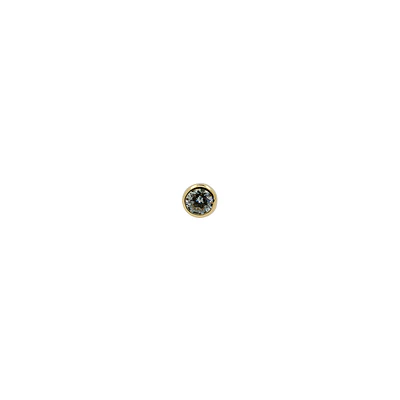 Bezel set con Diamante Blanco Genuino threadless o pin - Oro 14k