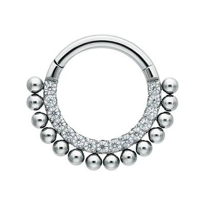 Argolla Clicker con cristales y filigranas 16GA - 1.2mm