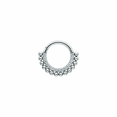 Argolla Clicker con cristales y filigranas 16GA - 1.2mm