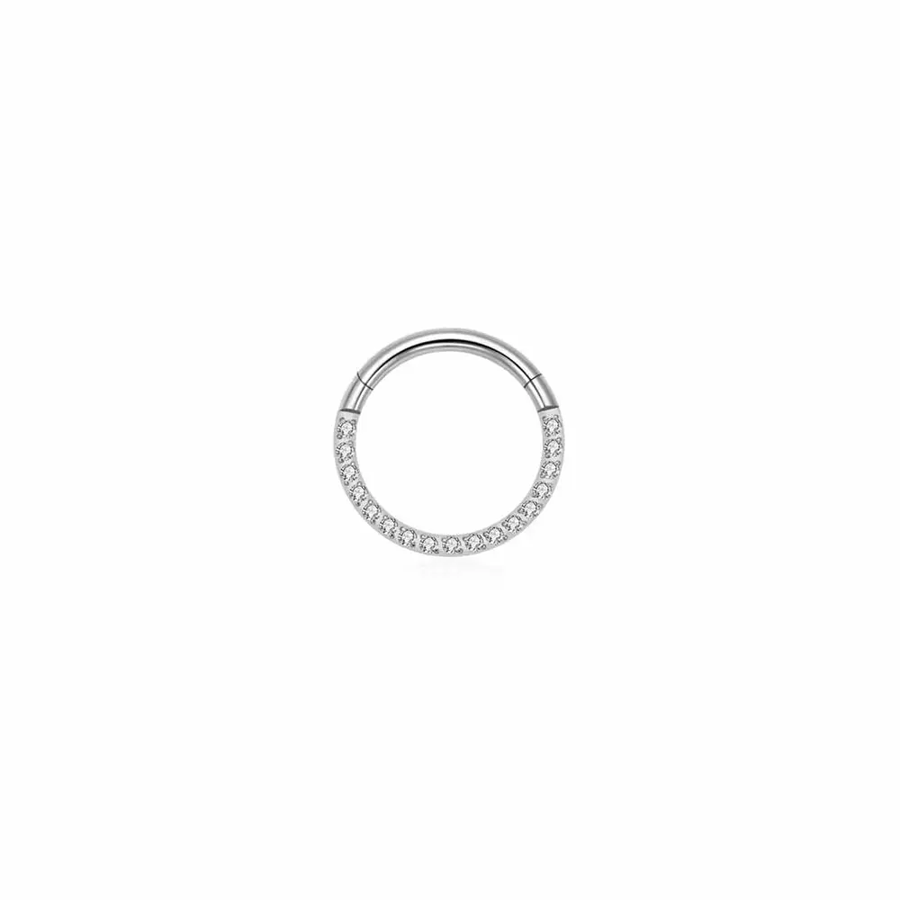 Argolla Clicker cristales frontales 16GA - 1.2mm