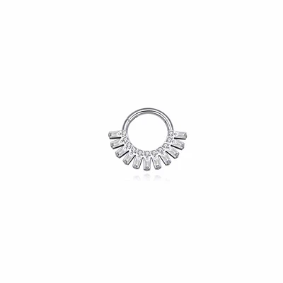 Argolla Clicker Cristales baguette 16GA - 1.2mm