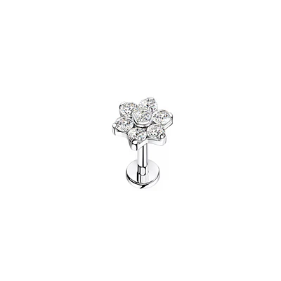 Top Flor 6 pétalos (grande) 16GA - 1.2mm CZ White