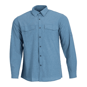 CAMISA OUTDOOR LIGHT AZUL PIEDRA MELANGE