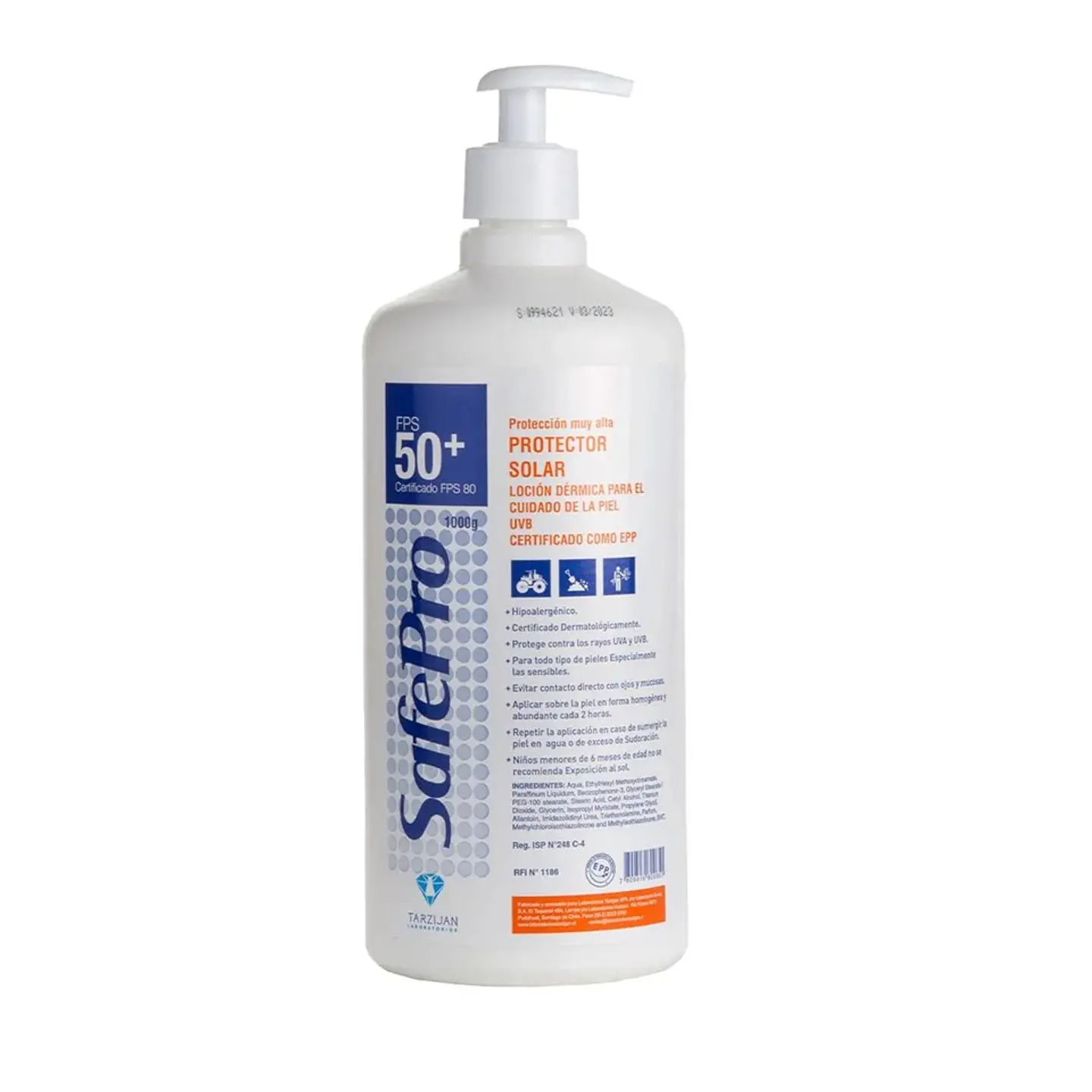 Protector Solar SafePro FPS 50+ 1 kg c/válvula 1