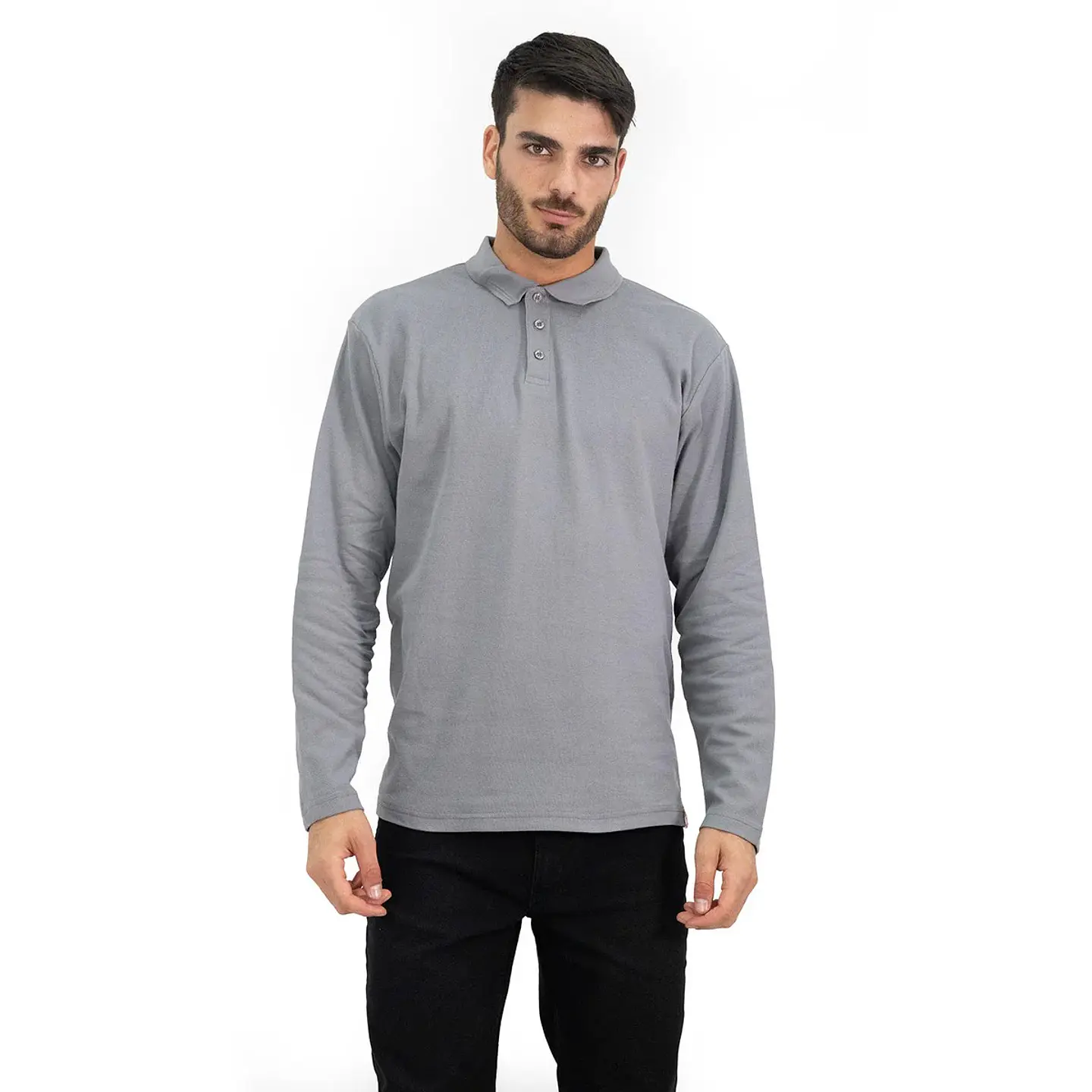 Polera Pique Quebec Manga Larga Hombre 2