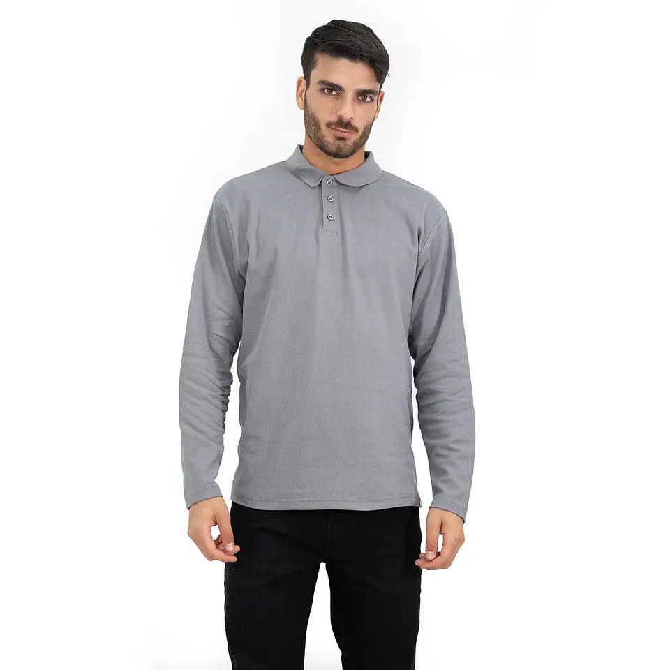 Polera Pique Quebec Manga Larga Hombre 2