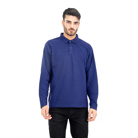 Polera Pique Quebec Manga Larga Hombre