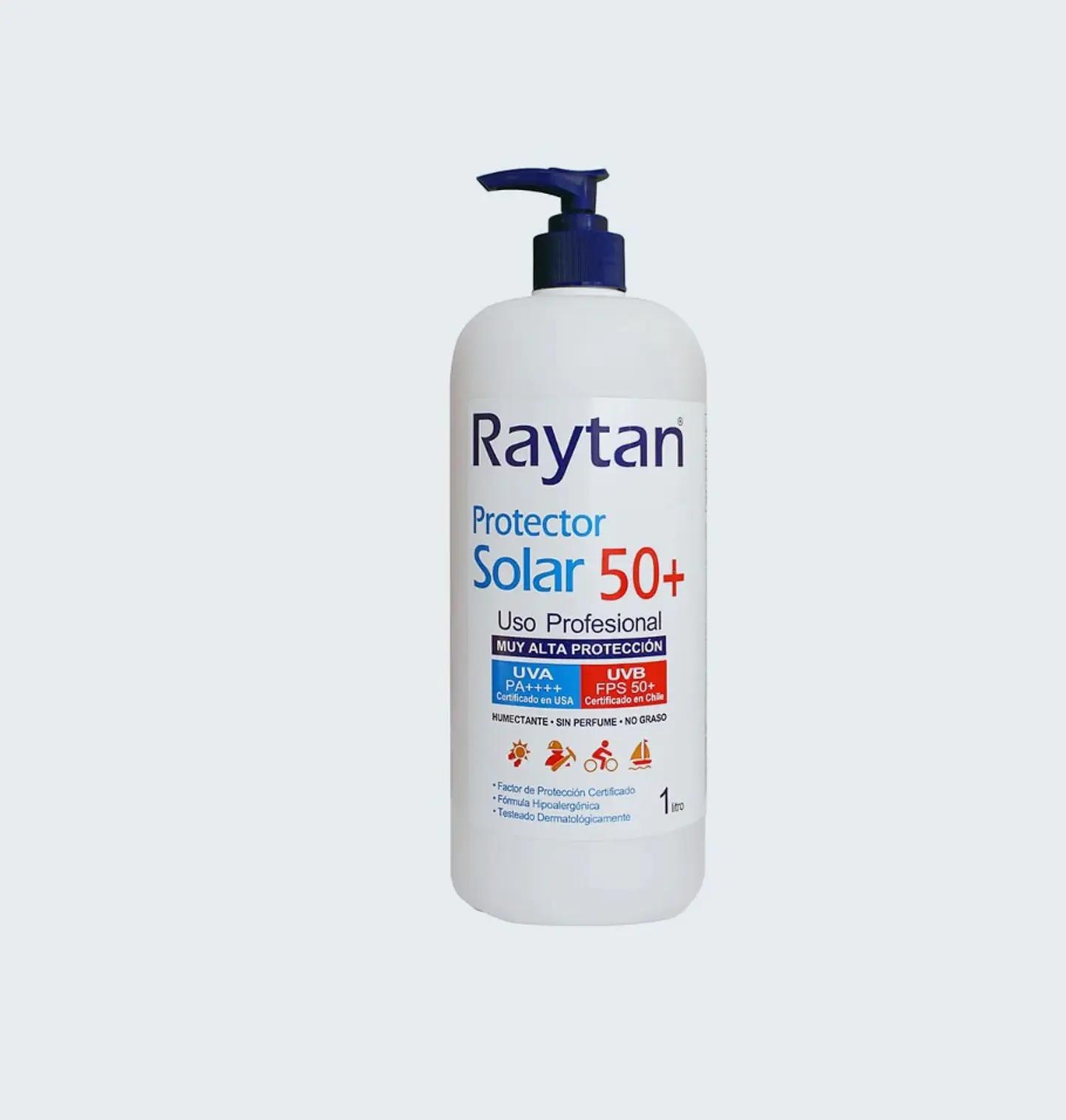 Protector Solar Raytan con Bomba 1Lt FPS 50+ 1