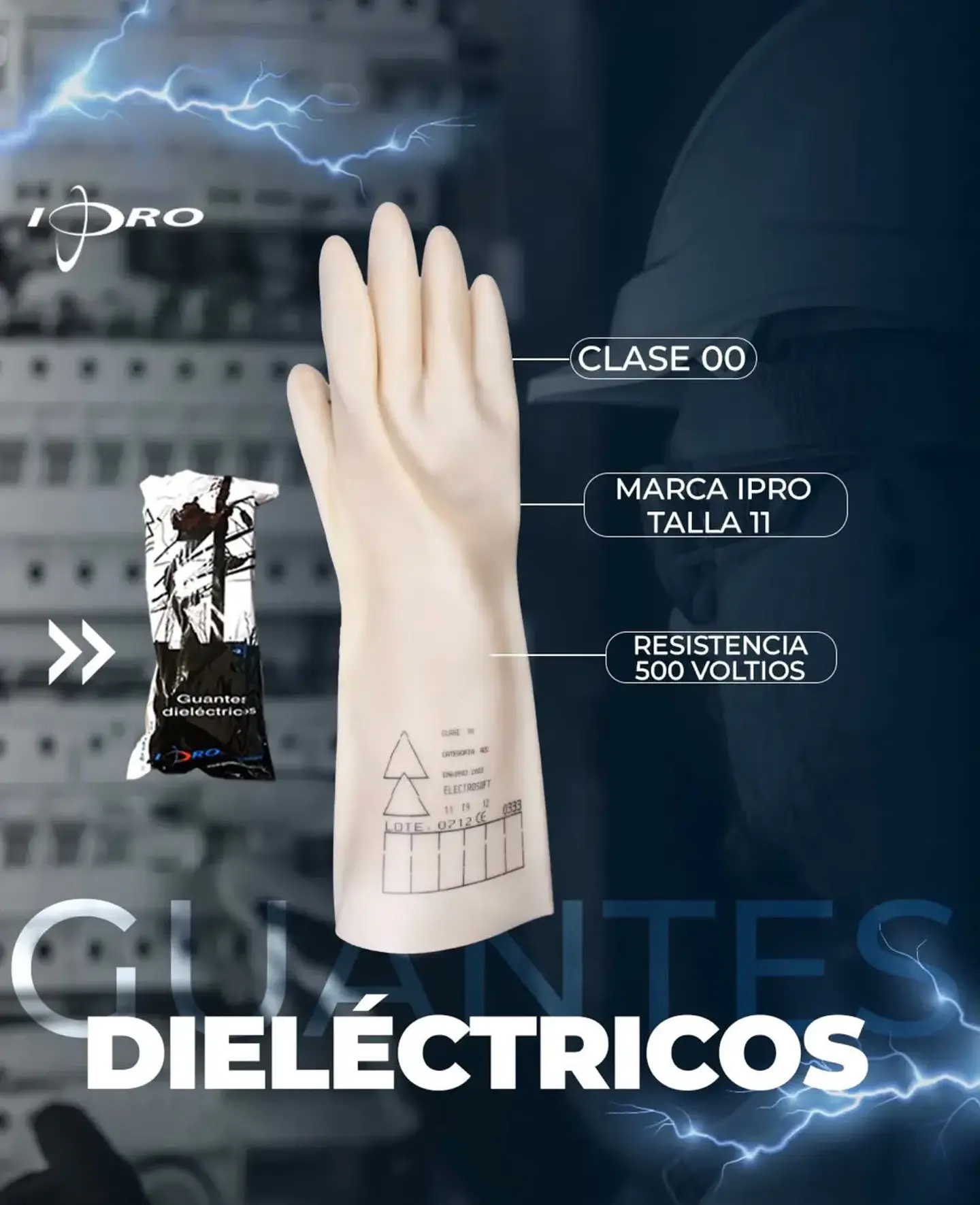 Guante Dieléctrico Clase 00 (500 Volt) Ioro 1