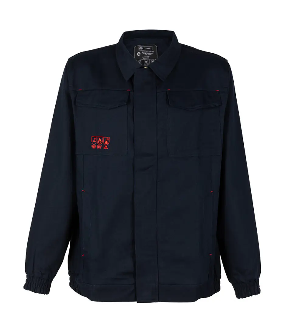 Chaqueta Ignífuga Antiácida 100% Algodón Manga Larga Hombre 1