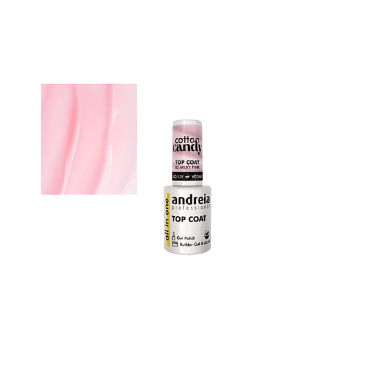 Top Coat Andreia Cotton Candy 02 - Milky Pink 10.5ml 