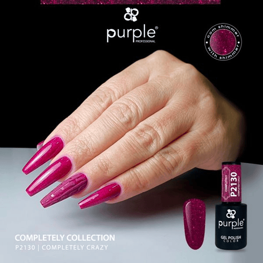 Verniz Gel Purple P2130 Completely Crazy glitter