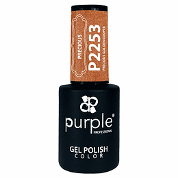 Verniz Gel Purple P2253 Precious Golden Cooper glitter