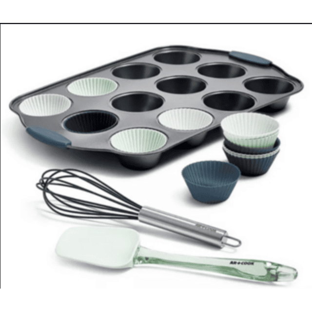 Bandeja Y Molde De Silicona Para Cupcakes Verde menta/Turquesa. 1