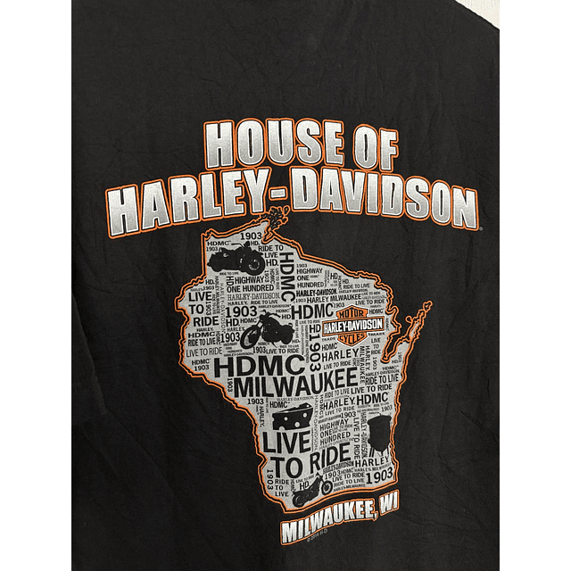 Polera algodón manga corta, hombre marca Harley Davidson, Talla XL 1926 2