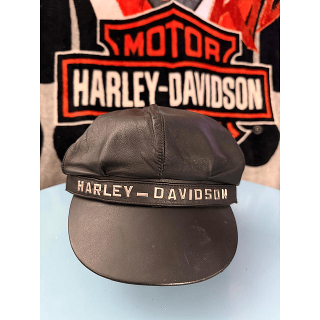 Boina cuero marca Harley Davidson, color negro Talla S 1941 1