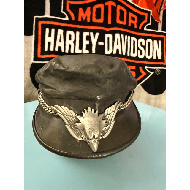 Boina cuero marca Americana, color negro Talla Ajustable 1942 1