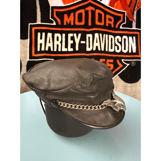 Boina cuero marca Americana, color negro Talla Ajustable 1942 4