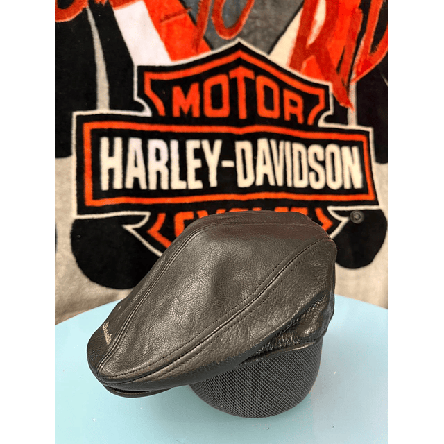 Boina cuero marca Harley Davidson, color negro Talla S/M 1944 3
