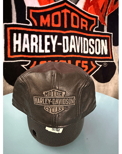 Boina cuero marca Harley Davidson, color negro Talla S/M 1944