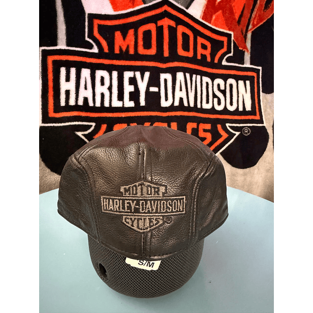 Boina cuero marca Harley Davidson, color negro Talla S/M 1944 1