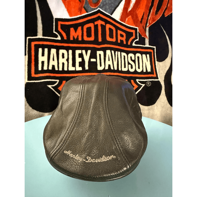 Boina cuero marca Harley Davidson, color negro Talla S/M 1944 2