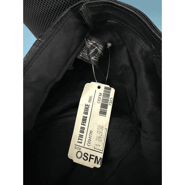 Gorro cuero ajustable marca Hot Leather, color negro Talla ajustable 1946 3