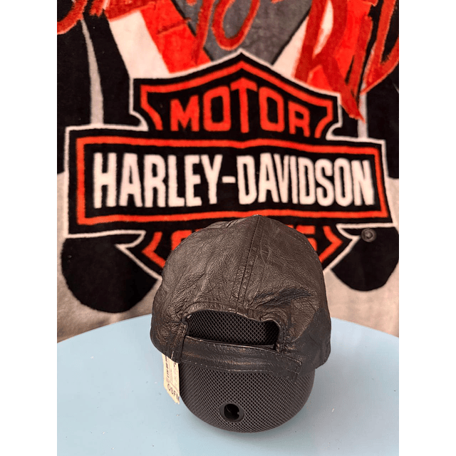 Gorro cuero ajustable marca Hot Leather, color negro Talla ajustable 1946 4