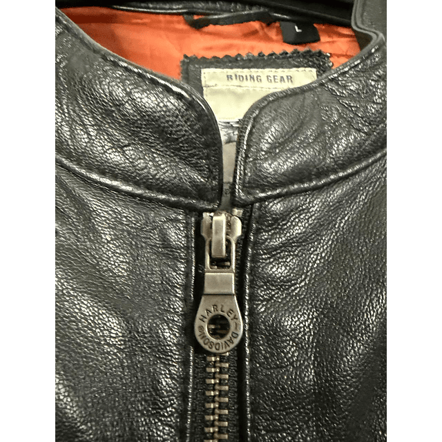 Chaqueta cuero marca Harley Davidson, color negro talla L 1952 5