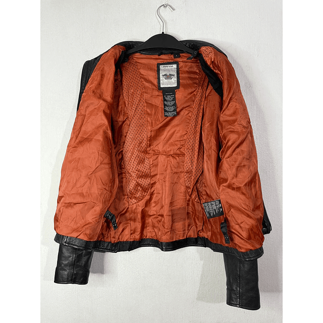 Chaqueta cuero marca Harley Davidson, color negro talla L 1952 7