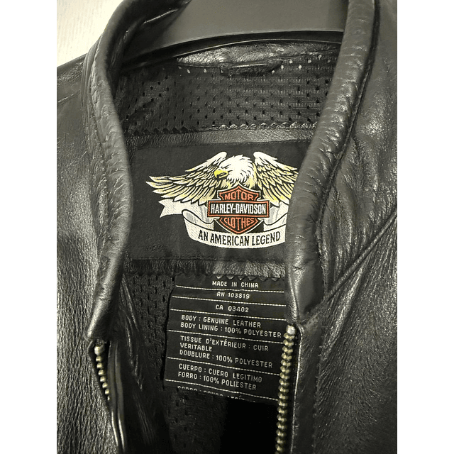  Chaqueta cuero casual marca Harley Davidson, color negra, Talla L 1953  8
