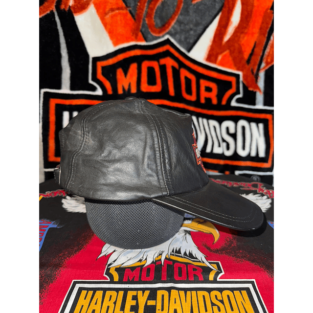 Gorro cuero ajustable marca Harley Davidson, color negro Talla ajustable 1956 5