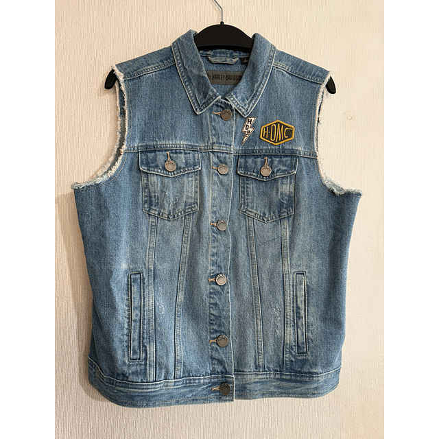 Chaqueta Denin Vest Parchera mujer Harley Davidson, Talla L 1958 1