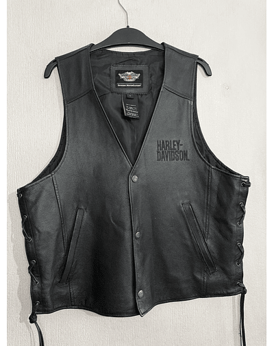 Chaqueta Vest Cuero Marca Harley Davidson, Talla L 1959
