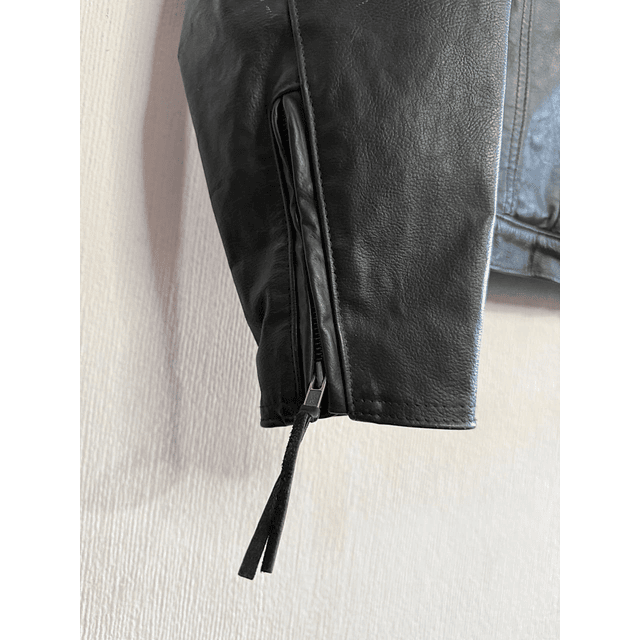 Chaqueta cuero marca Harley Davidson, color negro talla L 1961 4