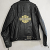 Chaqueta cuero marca Harley Davidson, color negro talla L 1961 2
